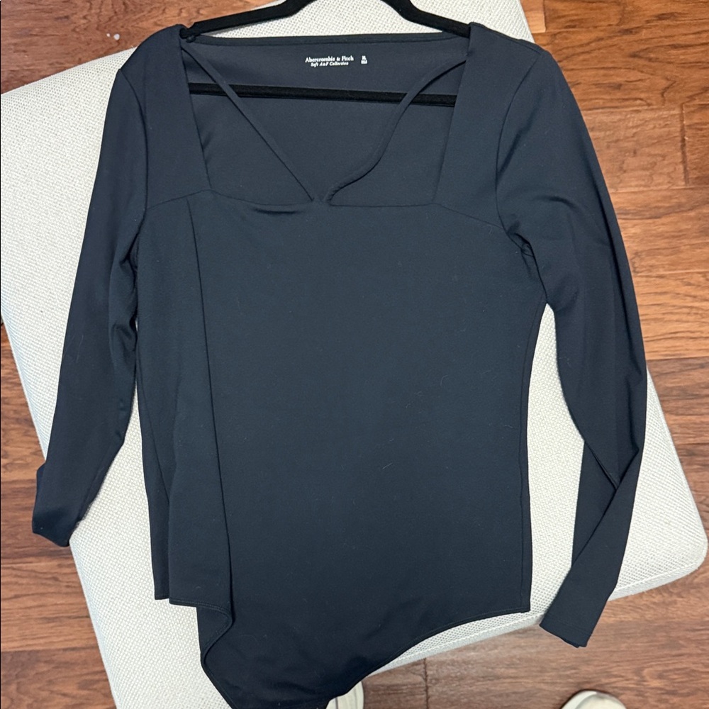 Abercrombie & Fitch Navy Long Sleeve Bodysuit